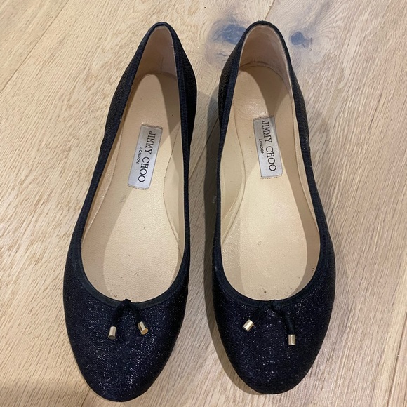 Black Jimmy Choo Flats size 39.5 - Picture 1 of 7